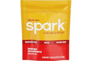 AdvoCare Spark Vitamin & Amino Acid Supplement - Focus & Energy Drink Powder Mix with Vitamin A, B-6, C & E - Also Includes L-Carnitine & L-Tyrosine - Mango Strawberry, 14 Stick Packs