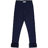 RuffleButts® Baby/Toddler Girls Soft Knit Ankle Length Ruffle Leggings