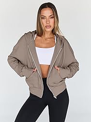 Trendy Queen Hoodies for Women Full Zip Up Cropped