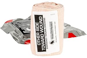North American Rescue Mini Responder 4 in ETD Emergency Trauma Dressing (Flat) NAR 4" Sterile Pad Compression Wrap Bandage with Hook and Loop, C-Clip (30-0179)