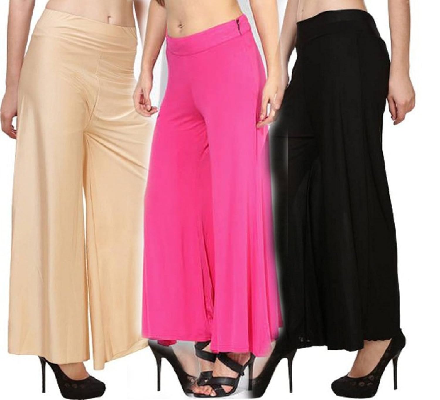 rooliums brand factory outlet women's light weight palazzo (pack of 3) free size