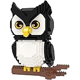 Larcele Animal Series Micro Building Blocks Animal Set, DIY Mini 3D Building Toy Bricks Kit,1216 Pieces KLJM-07 (Owl)