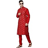 ITOS365 Men's Tunic Art Silk Kurta Pajama Pyjama Set Wedding Indian Clothing Casual Party Dress Gifts Items