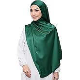 Lina & Lily Luxury Satin Hijab Head Scarf Shawl Wrap for Muslim Women Extra Long
