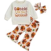 Userdefined Toddler Baby Girl Halloween Outfit Letter Print Sweatshirt Pumpkin Bell Bottom Pants Fall Winter Clothes Set