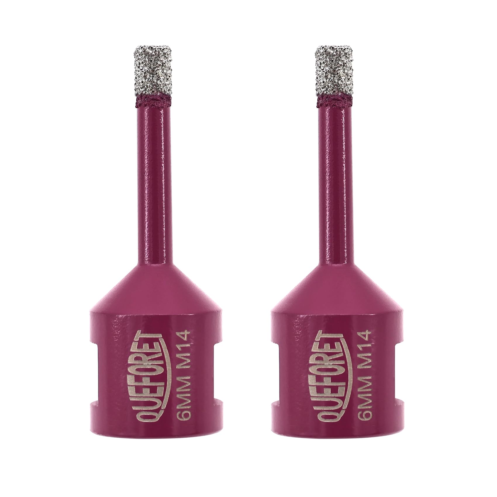 QUEFORET Diamond Drill Bits Set 6mm x M14-2pcs Hole Saw Kit for Ceramic Porcelain Tile Marble Granite
