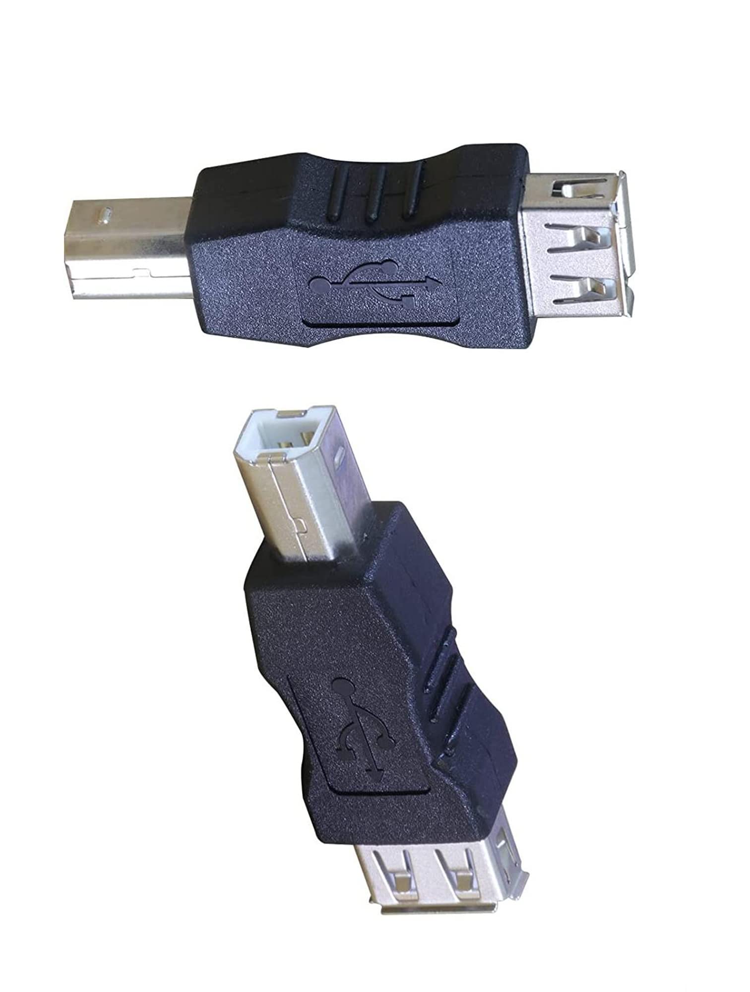 SHANFEILU USB 2.0 A Female to USB B Male Print Adapter Converter USB AF/BM Adapter Plug 2 PCS