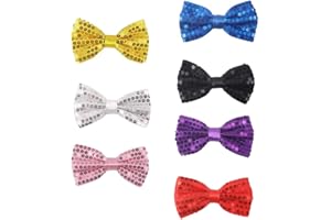 SUNTRADE Adjustable Bow Tie, Sequins Colorful Bow Tie for Fancy Costume Party Accessory,Set of 7