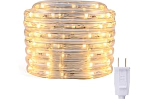 ENERGETIC LIGHTING Energetic LED Rope Lights Outdoor/Indoor, 12ft Waterproof Flexible Strip Lights Kit 110V 2700K Tape Lighting ETL Certified Decorative Location Garden Stairs Balcony Party for Halloween Christmas