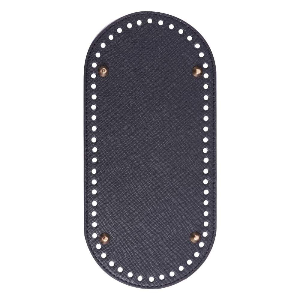 POFET DIY Knitting Crochet Bags Pu Leather Handbag Bottom Shaper Pad Weaving Bags for Handmade DIY Bag Accessories 25x12x0.4cm Black