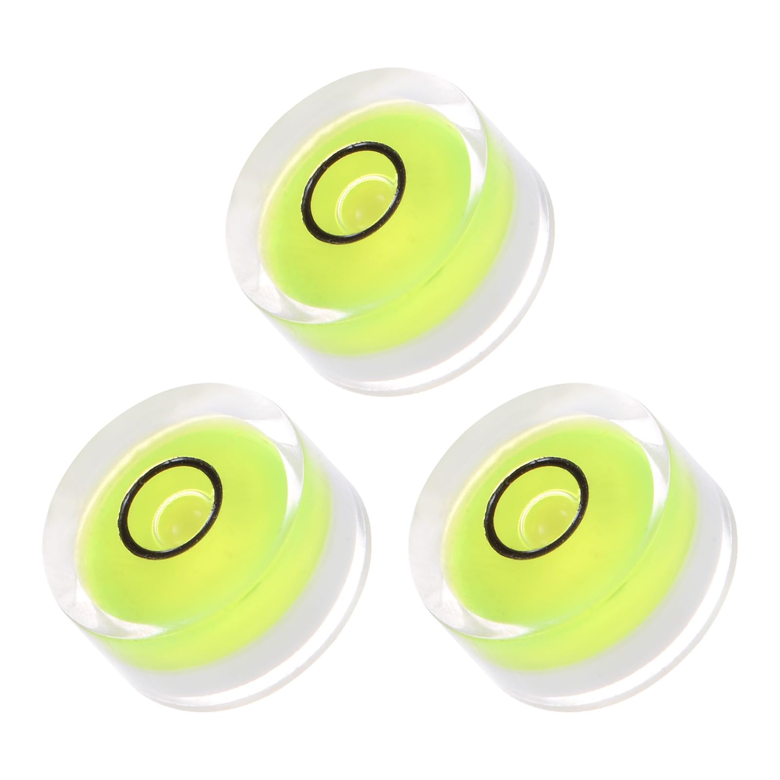 Kozelo 3pcs Small Circular Bubble Spirit Levels - [18mm Diameter 9mm Thickness] Mini Round RV Level Leveling Tools for Travel Trailer Turntable Camera, Lime