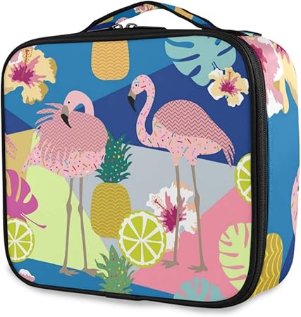 Amazon Kaaridream メイクボックス プロ用 便携式 大容量 機能的 化粧ポーチフラミンゴ アニマル ハワイ レモン 可愛いコスメ収納ボックス 仕切り 化粧 メイクケース 出張 海外旅行 携帯用 化粧品収納 Kaaridream 化粧ポーチ 通販