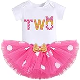 IMEKIS Baby Girl Mouse Birthday Outfit 1st 2nd Birthday Cake Smash Romper Tutu Skirt Polka Dots Clothes Set