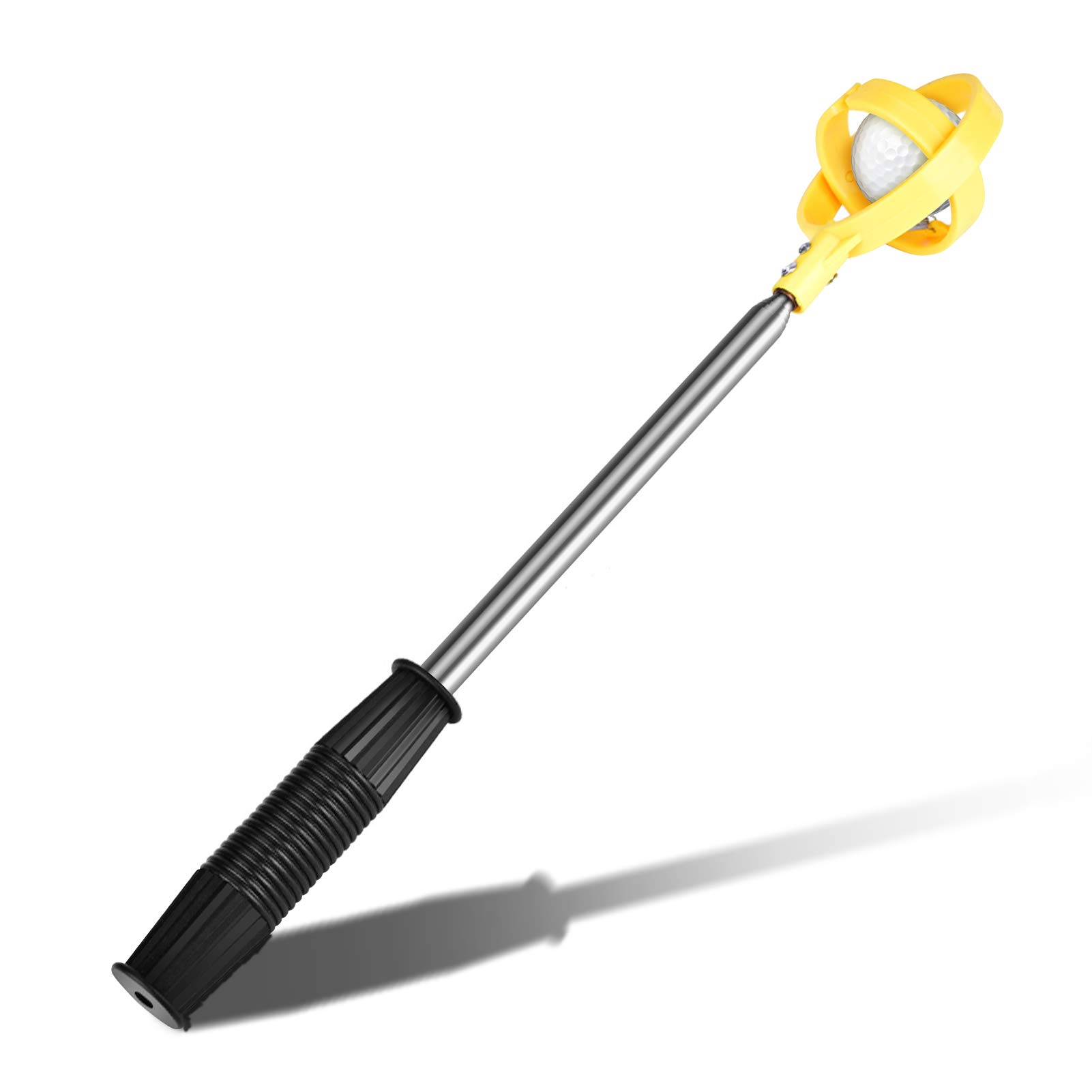 Yosoo Ball Retriever, Telescopic Ball Pick-up, Ball Picker Automatic Locking Scoop(Yellow)