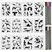 COCODE Set of 12 Animal Stencils with 12 Colored Fineliner Pens, Plastic Drawing Painting Templates with Sea Animals, Wild Animals Over 80 Different Animal Patterns for Card DIY Crafts Projects