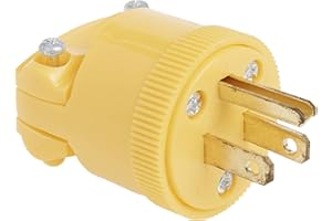 Legrand Pass & Seymour 4867YCC10 15 Amp 125V Medium Duty Nylon Plug, High-Visibility, NEMA 5-15P, Yellow (1 Count)