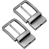 QWORK Belt Buckle, 2 Pack 1 3/8"(35mm) -1.5"(40mm) Reversible Belt Buckle Replacement, Grey