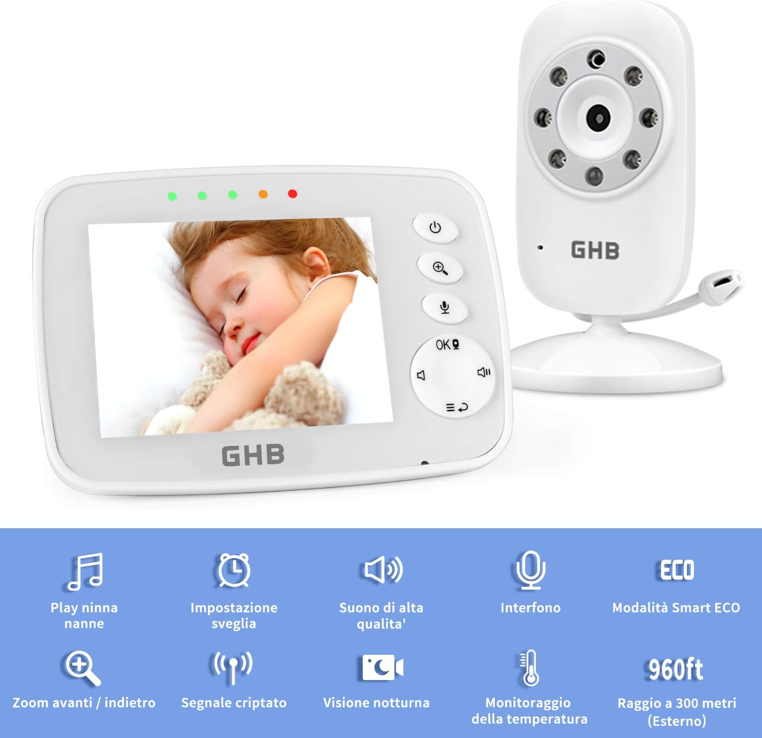 baby monitor due telecamere