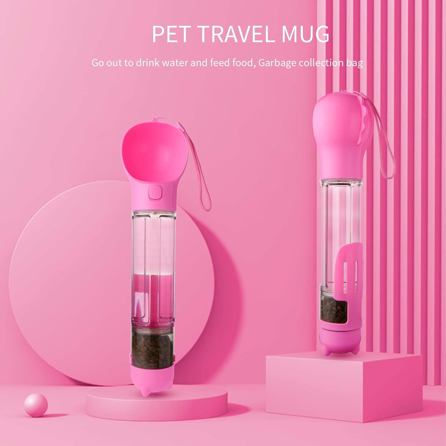 DaiWeier Portable Dog Water Bottle Upgrade 500ml Dog Travel Water Bottle with Dispenser Drinking Bowl with Garbage Shovel - Image 3