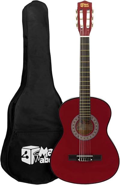 Mad About MA-CG01 Classical Guitar 3/4 Size Red With Case Strap Picks