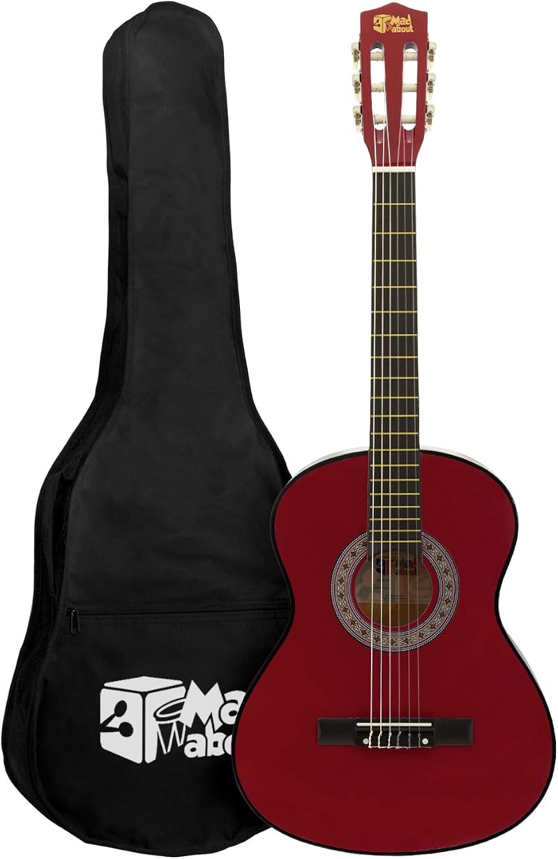 Mad About MA-CG01 Classical Guitar 3/4 Size Red With Case Strap Picks