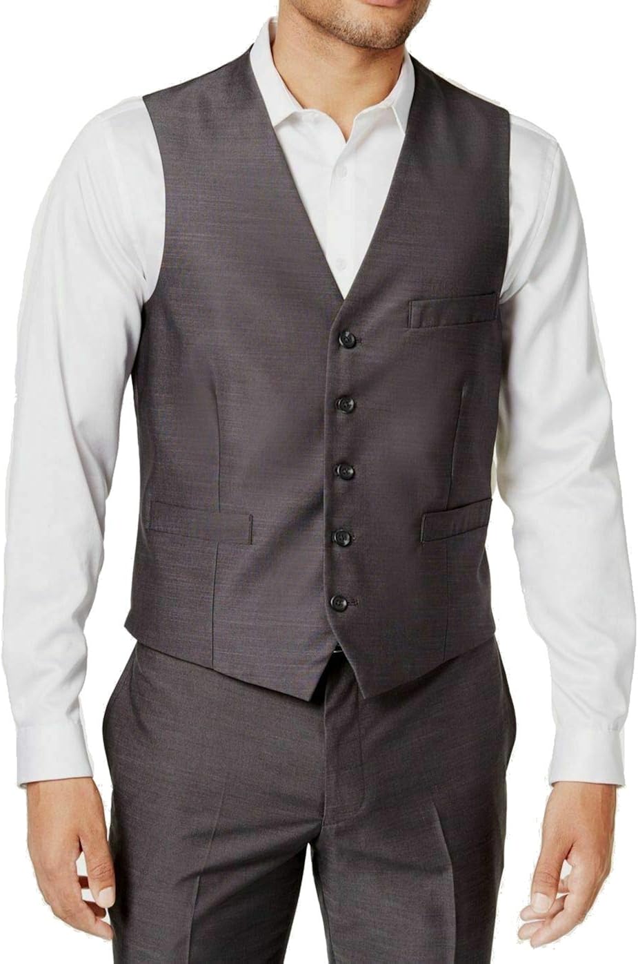 INC Mens Gray Sleeveless Classic Fit Button Down Vest XXL at Amazon Men
