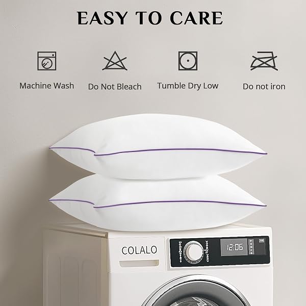 JOLLYVOGUE FIRM PILLOWS QUEEN SIZE SET OF 2, SUPPORTIVE BED PILLOWS WITH OEKO-TEX CERTIFIED DOWN ALTERNATIVE FILL, FLUFFY HOTEL QUALITY FOR BACK, STOMACH AND SIDE SLEEPERS