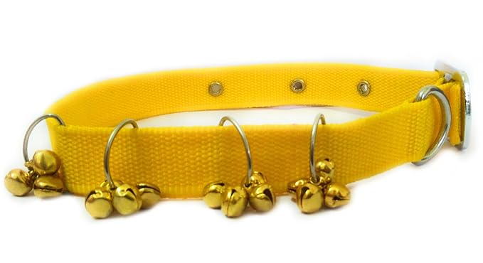 Sollar's Collar Dog Belts with Bells, Yellow, Medium