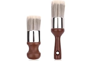 Gosknor 2pcs Leather Furniture Salve Brush, 2 Styles Ergonomic Leather Furniture Cleaning Brush Durable Salve Wax Repair Tool