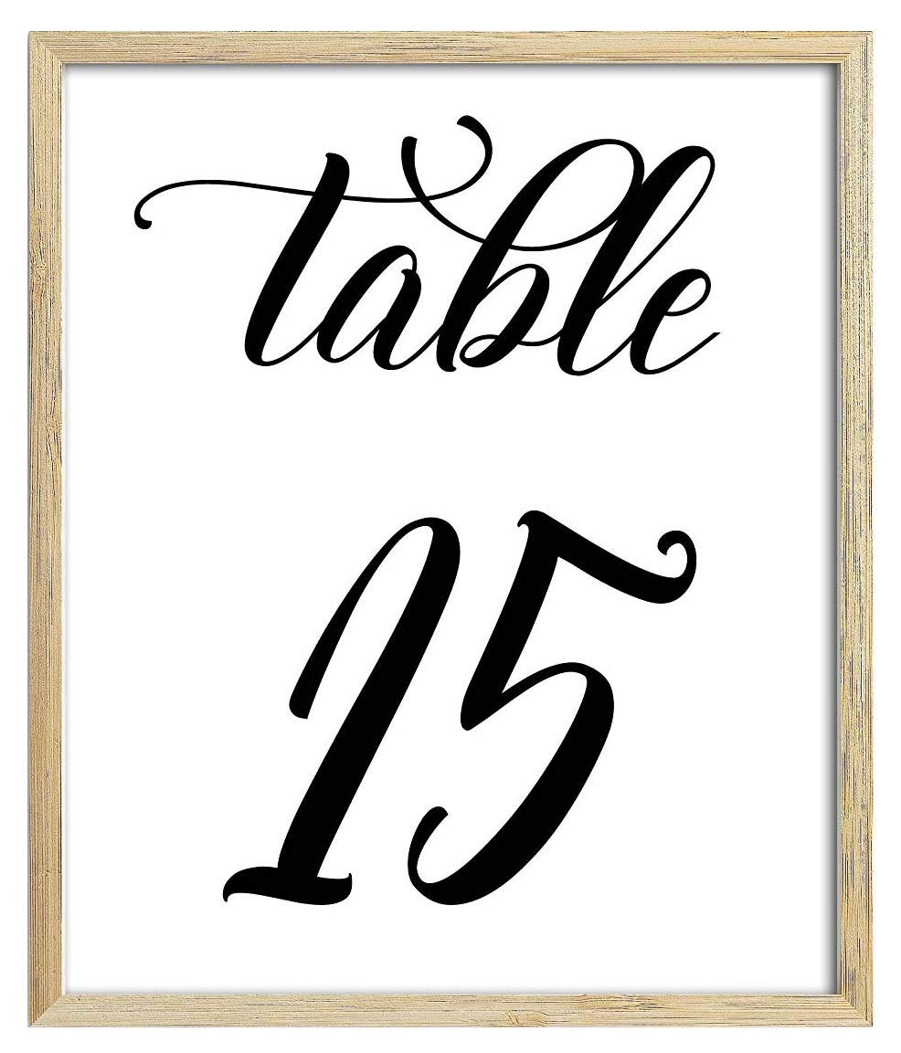 Darling Souvenir Calligraphy 1-12 Table Numbers Wedding Reception Decor Table Cards (4x6 Inches)