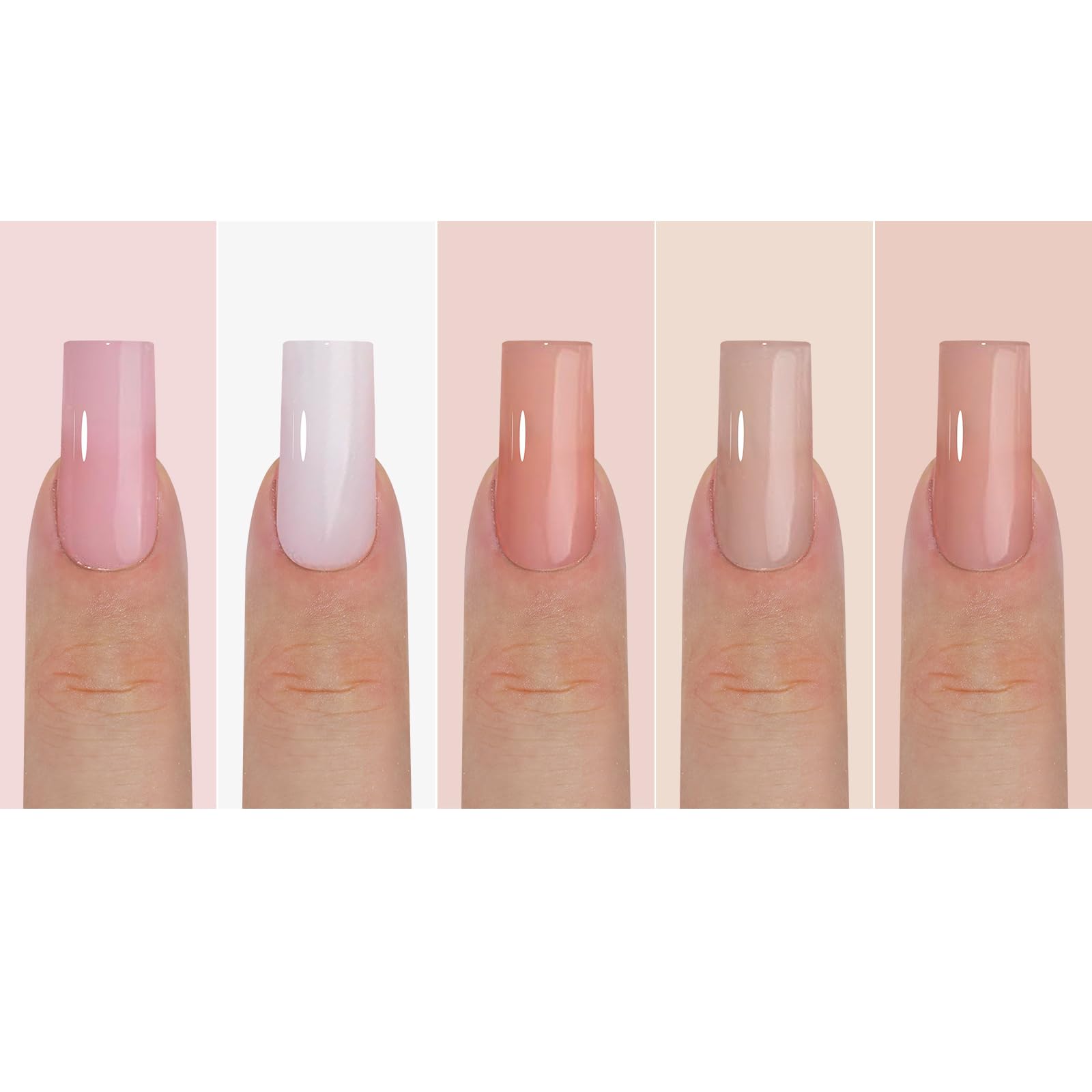 Photo 1 of 150Pcs Skin Tones Nude Press on Nails Long Square Fake Nails In15 Sizes 3 IN 1 Soft Gel Nail Tips Glossy Reusable Acrylic Nails No Need to File False Nails for Women Girls Manicure