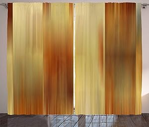 Ambesonne Earth Tones Curtains, Abstract Modern Design with Ombre Inspired Smooth Color Transitions, Living Room Bedroom Window Drapes 2 Panel Set, 108" X 84", Yellow Ginger