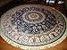 Luxury High End Shiny Silk Area Rugs Persian Silk Tabriz Design Round Shape Rugs 6x6 Circle Navy Rug Silk Traditional Rugs Low Pile Silk Rugs