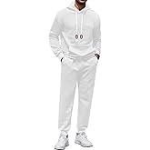 COOFANDY Men's Tracksuit 2 Piece Hoodie Sweatsuit Sets Casual Athletic Jogging Suits Waffle Plaid Jacquard Outfits