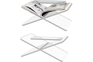 YESTBUY Book Stand, Acrylic Cookbook Stand for Reading, Clear Book Holder for Magazine Textbook, Book Display Stand for Bible,Quran