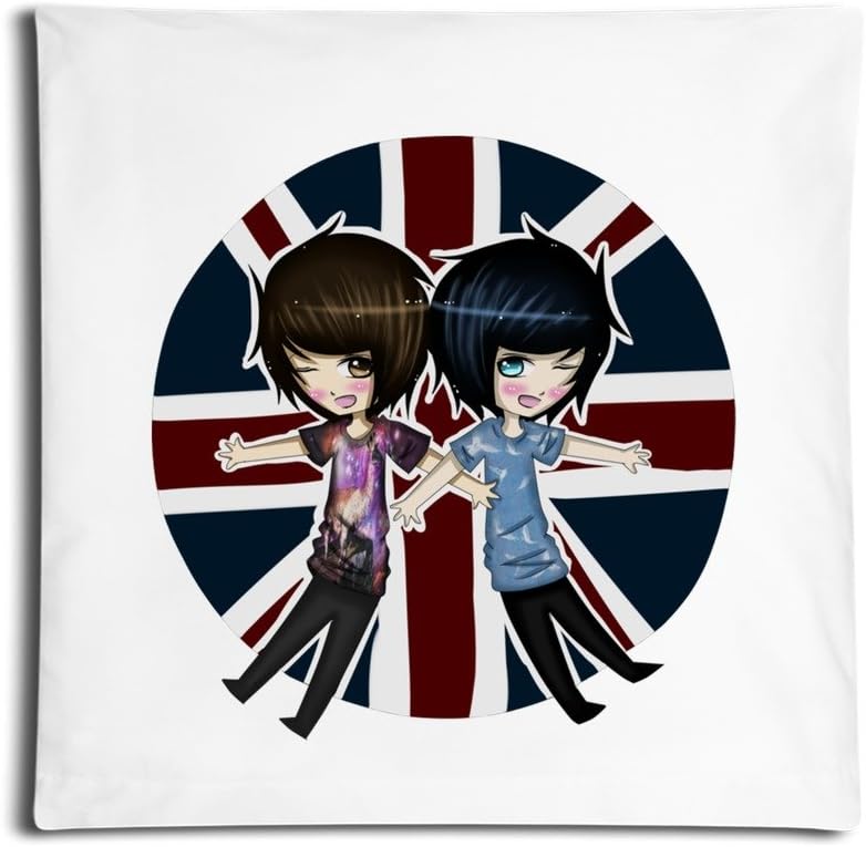 GUQY Dan And Phil UK Flag Pillow Case Pillow With Zipper One Size (One Side)