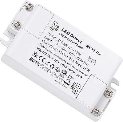 REYLAX 12V LED Driver 15W 1.25A Constant Voltage Power Supply 240V AC