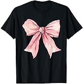 Cute Pink Coquette Bow for Women Girls Pink Coquette Bow T-Shirt
