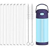 Bubrike Replacement Straws Compatible with Thermos Funtainer 14 Ounce Kids Water Bottle- Accessories Set Include 8 BPA-FREE Straws and 2 Cleaning Brush