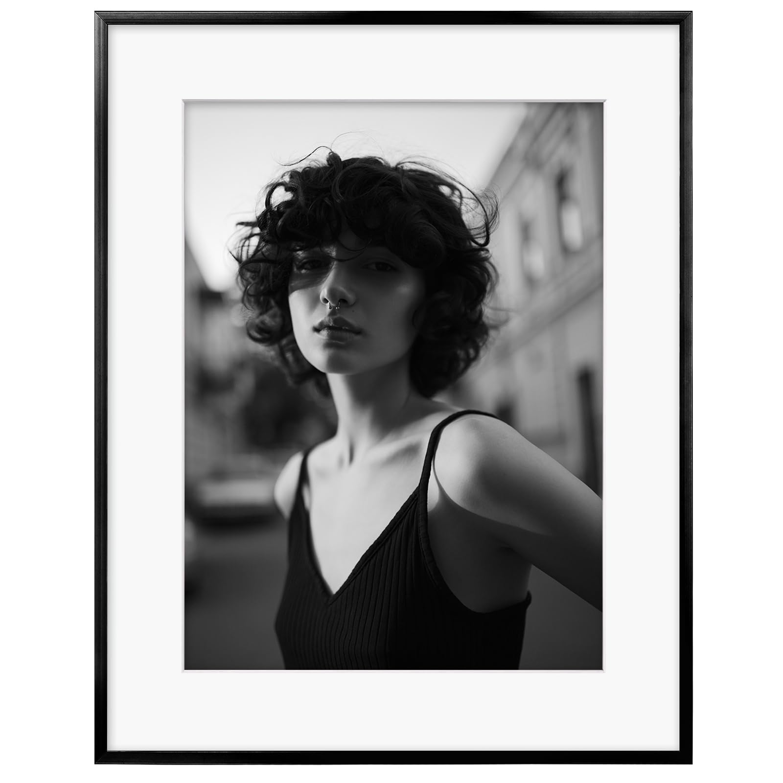 Photo 1 of Egofine 16x20 Aluminum Picture Frame Display with Mat for 12x16 or 16x20 without Mat, Metal Poster Frame Covered by Plexiglass for Wall Mounting, 1 Pack, Black