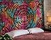 RAJRANG Tie Dye Hippie Mandala Tapestry Wall Hanging - Bohemian Elephant Tapestries Indian Psychedelic Dorm Boho Decor Ethnic Decoration Wall Art - Multicolor - Twin 84 X 54 Inches
