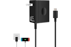 Charger for Nintendo Switch,AC adapter for Nintendo Switch - Fast Travel Wall Charger with 5FT USB Type C Cable 15V/2.6A Powe