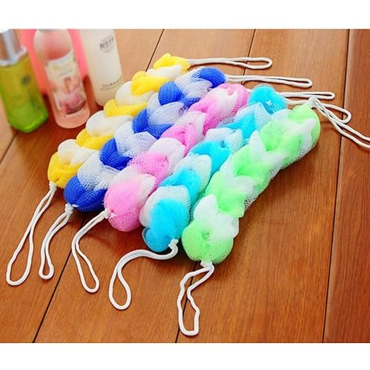Generic Loofah Flower Bath Ball Tubs Cool Belt Towel Scrubber Body Cleaning Mesh Shower Wash Sponge for Kids Baby