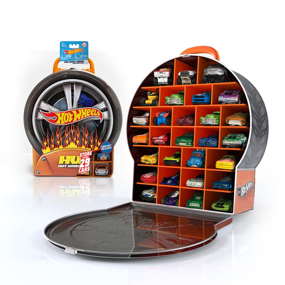 Hot Wheels Car Storage Case - Increased Storage Cars Carry Case With Easy Grip Carrying Handle up to 29 Vehicles, Car Toys Organiser - Cars are not included
