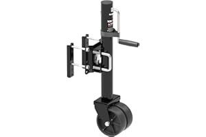 TOWKING 6-inch Dual Wheels Trailer Jack, 13" Vertical Movement, 1500 lbs, for RV, Boat, Trailer and More, Black