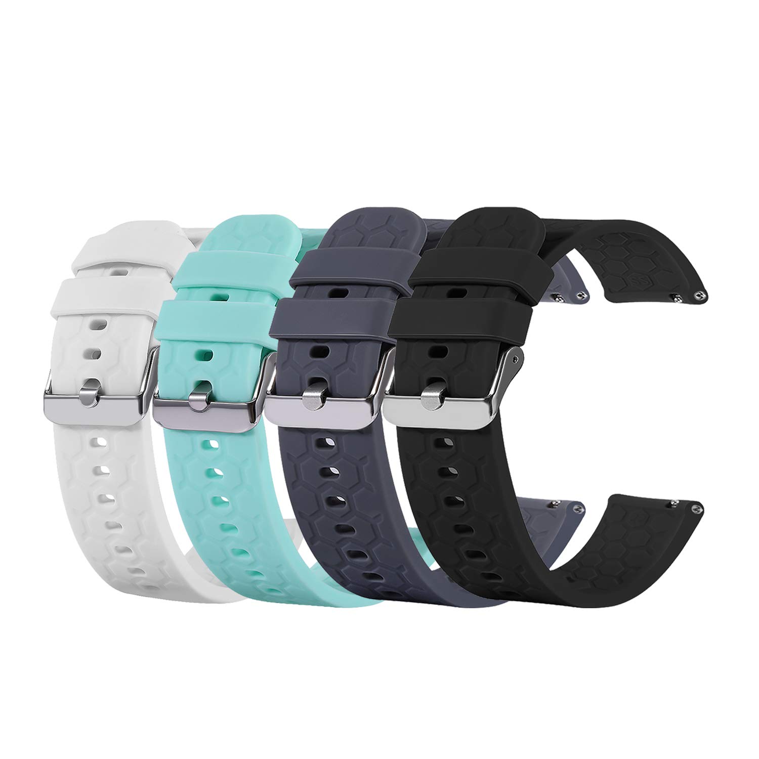 Replacement Straps Compatible with Umidigi Uwatch 2S/Urun S Strap, Tencloud Silicone Sport Wristband Band for Umidigi Urun S/Uwatch 2S/Uwatch 3S/Urun/Uwatch2/Uwatch Smartwatch (4pcs)