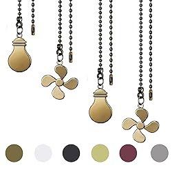 SUR-CIEL 4PCS Ceiling Fan Pull Chain, Fan Pull