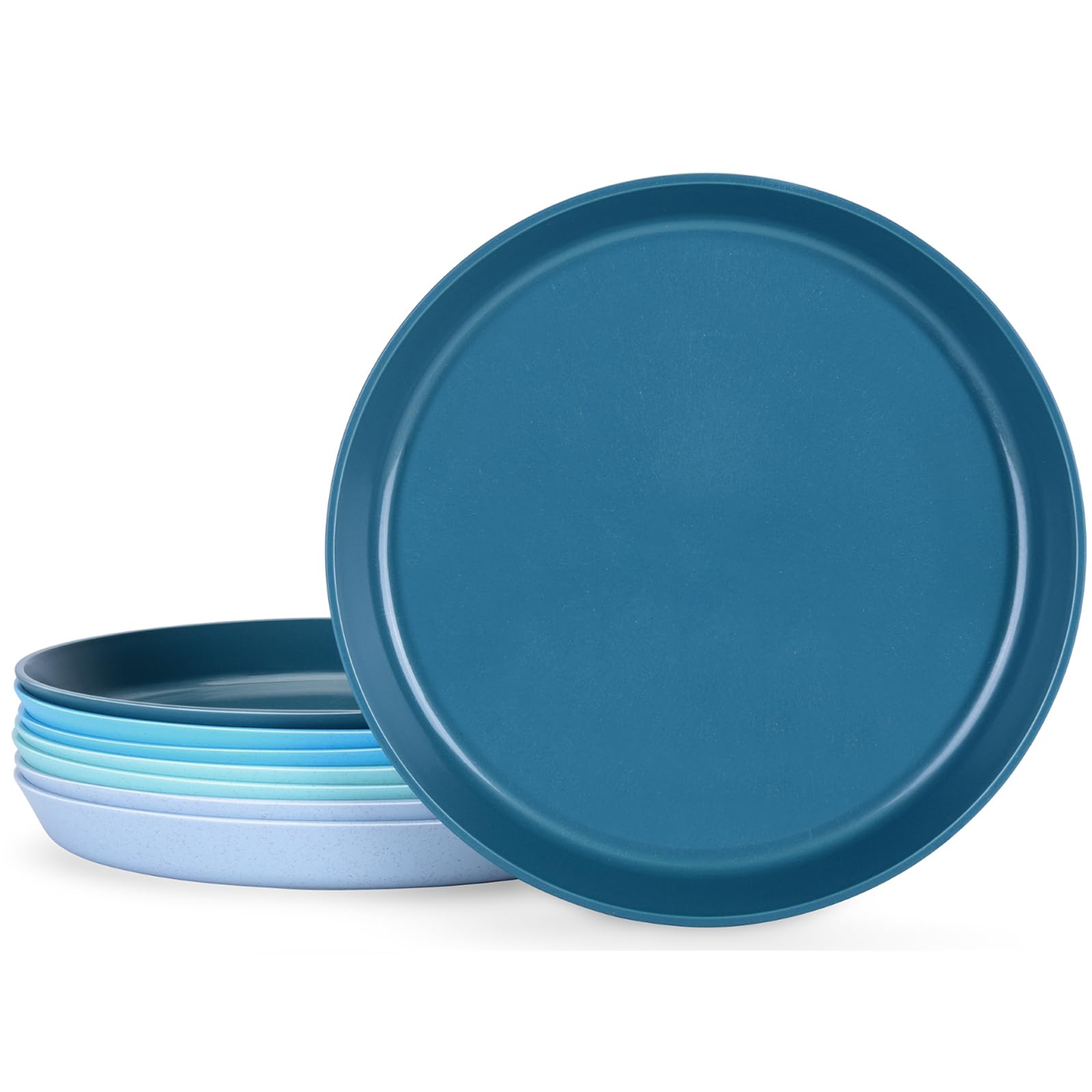 Photo 1 of 10 Inch Plastic Dinner Plates Set of 8, Wheat Straw Plates Reusable & Unbreakable, Non-Toxic Microwave Safe Plates for Camping, Daily Use, BPA-Free Dishwasher Safe Plate Set