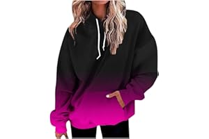 symoid Women's Hoodies 2023 Gradient Long Sleeve Casual Oversized Sweatshirts Loose Fit Drawstring Trendy Pullover Tops