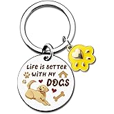 VIESUJI Dog Keychain for Dog Mom Dad Lovers Women Best Friend Sister Paw Print Keychain for Birthday Mothers Day Christmas Pet Memorial Gifts for Dogs